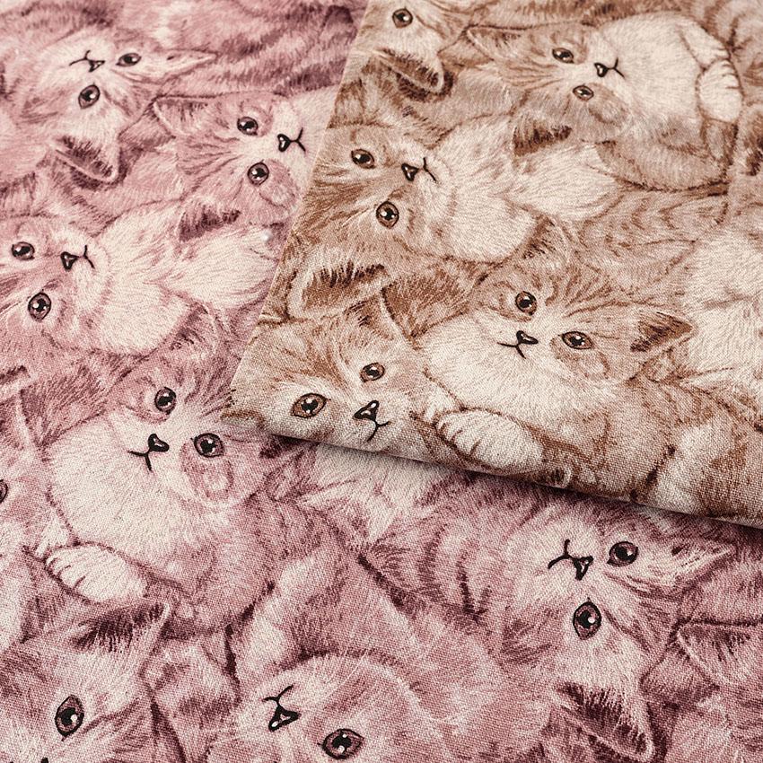 猫 生地 5種 計約8m ダブルガーゼ 綿麻キャンバス ねこ ネコ 布