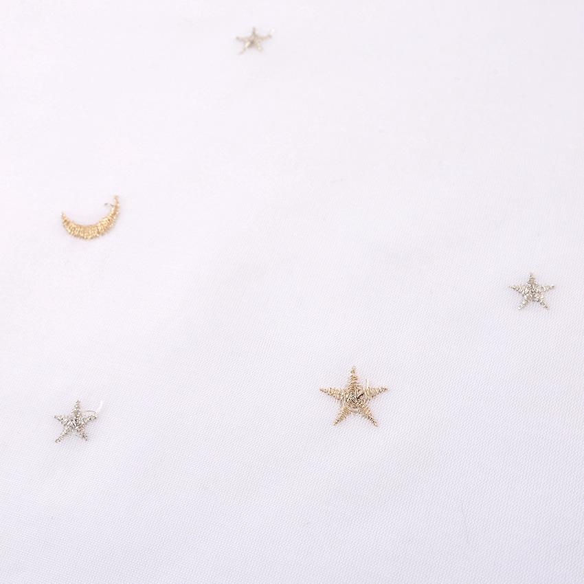 刺繍レース 月と星 ウォッシャブル 50cm単位｜切売り 切り売り 生地 布