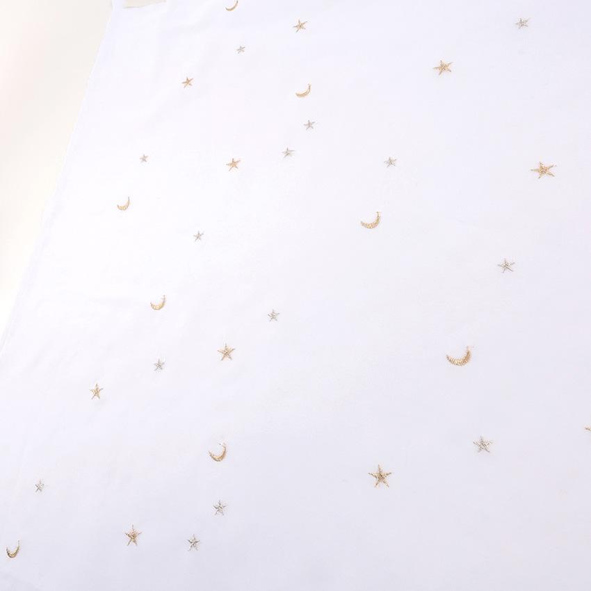 刺繍レース 月と星 ウォッシャブル 50cm単位｜切売り 切り売り 生地 布