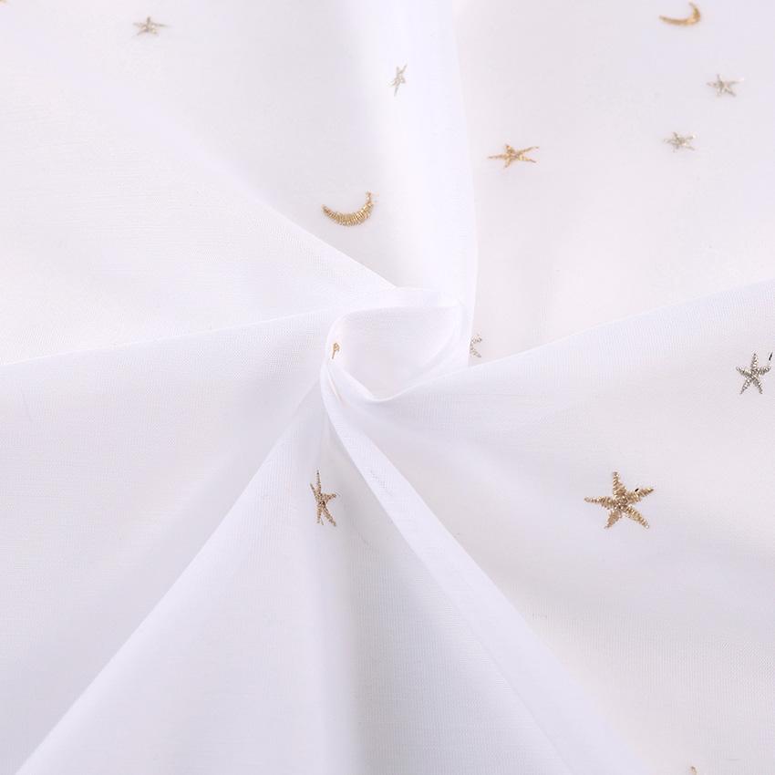 刺繍レース 月と星 ウォッシャブル 50cm単位｜切売り 切り売り 生地 布