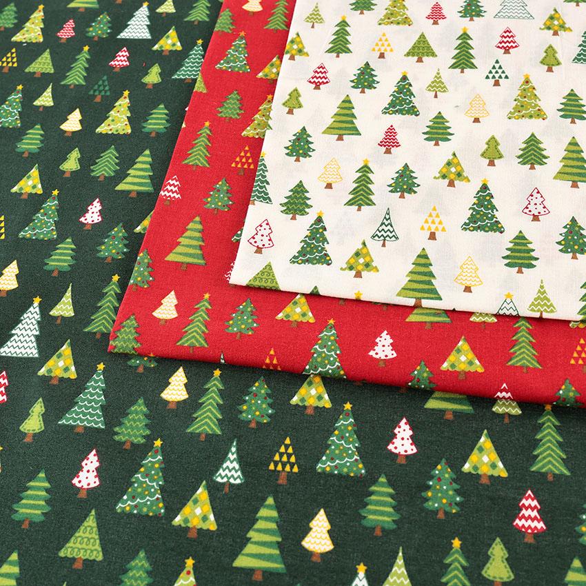 クリスマスプリント ツリー スケア 50cm単位｜切売り 切り売り 生地 布