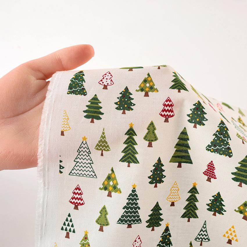 クリスマスプリント ツリー スケア 50cm単位｜切売り 切り売り 生地 布