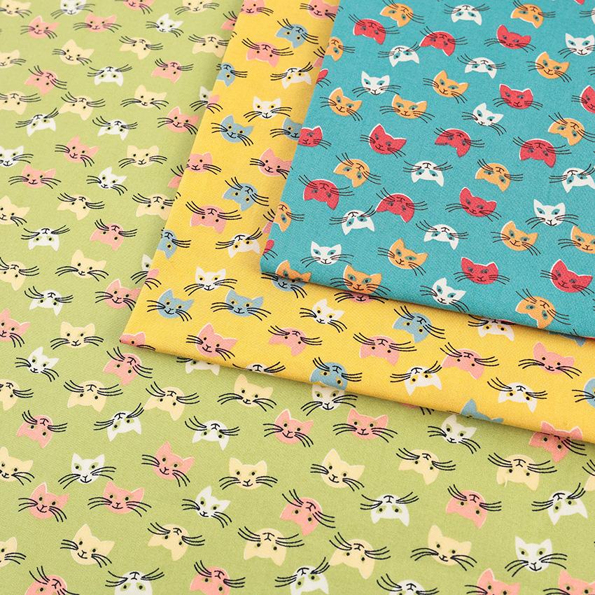 petit joll cat シーチング 50cm単位｜切売り 切り売り 生地 布 布地