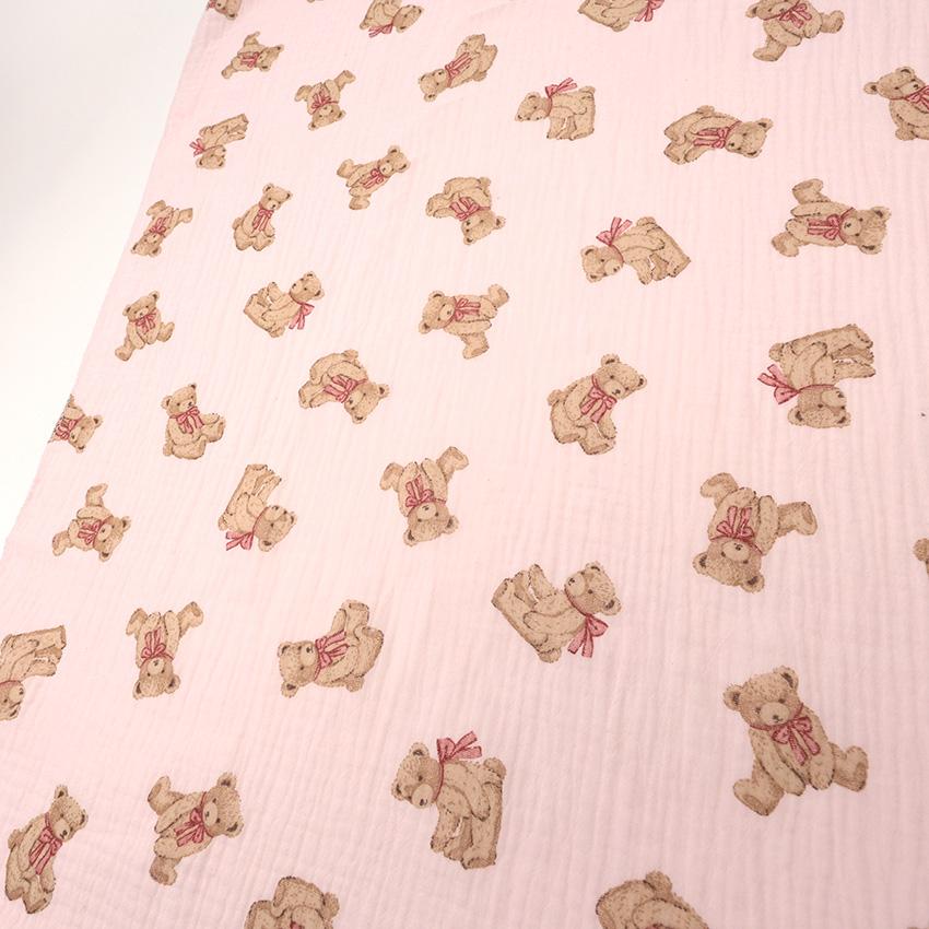 クラフト・布製品 fluffy ふわふわコットン クマ ダブルガーゼ 50cm単位｜切売り 切り売り