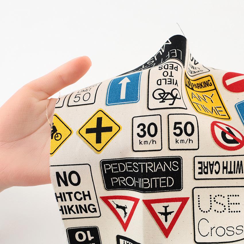 KOMU STRADA 道路標識柄 オックス 50cm単位｜切売り 切り売り 生地 布