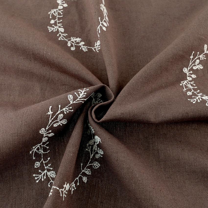 インド刺繍 サークル 綿麻シーチング 50cm単位 | 切売り 切り売り 生地