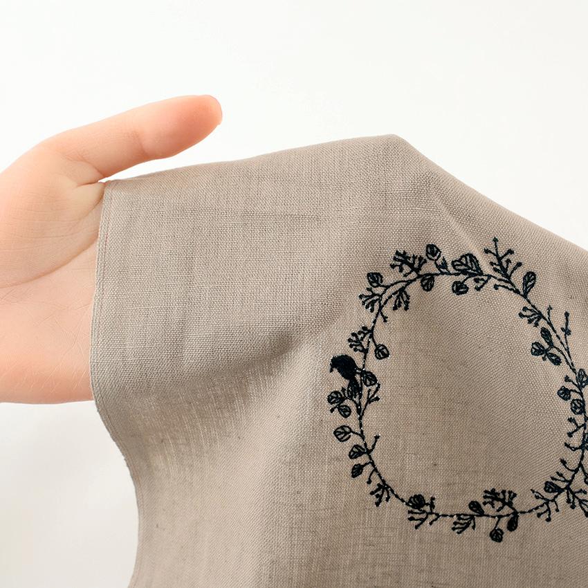 インド刺繍 サークル 綿麻シーチング 50cm単位 | 切売り 切り売り 生地