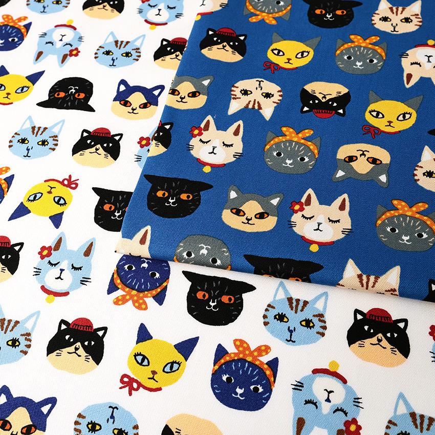 Little Zoo Lovely cats オックス 50cm単位 | 切売り 切り売り 生地 布
