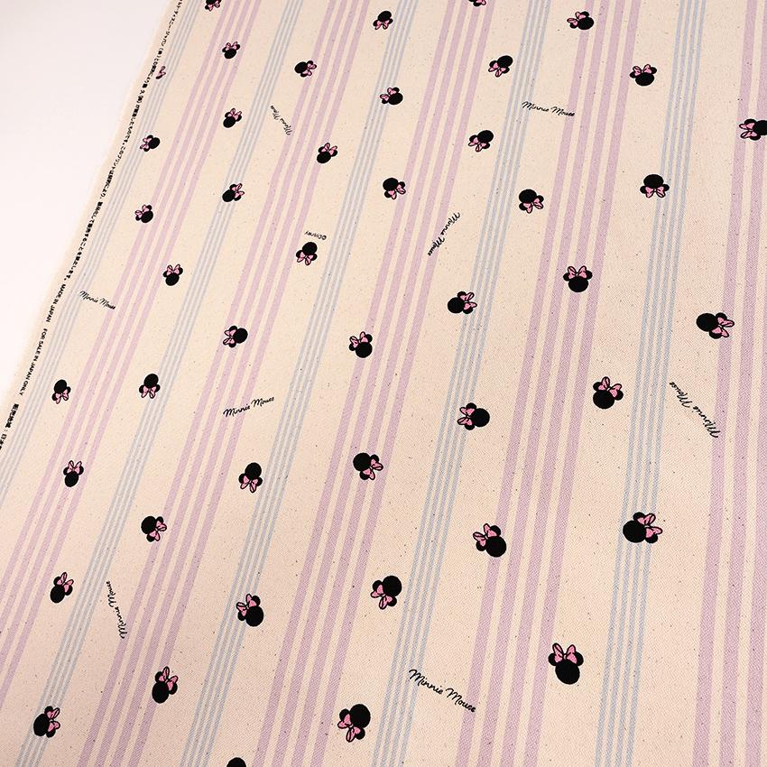 クラフトハートトーカイ ディズニー ミニー ストライプ柄 11号帆布