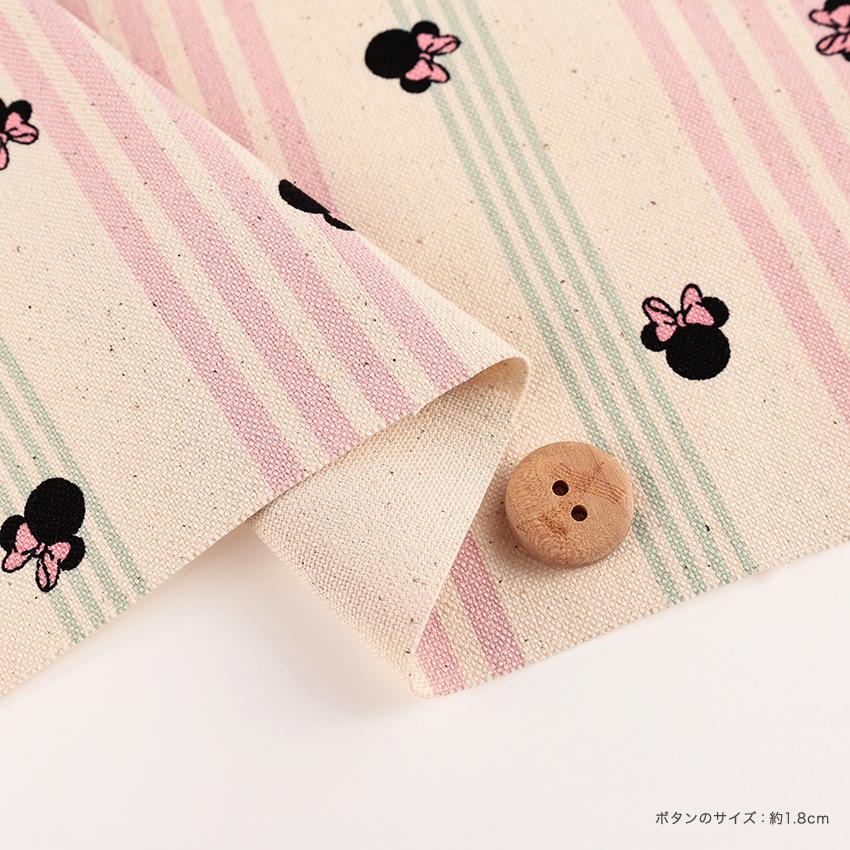 クラフトハートトーカイ ディズニー ミニー ストライプ柄 11号帆布