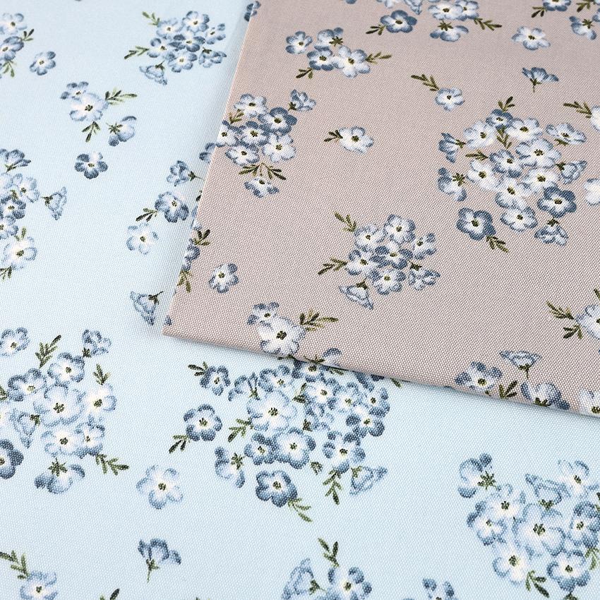 LE DEPART フラワーガーデン ネモフィラ柄 オックス 50cm単位 | 切売り