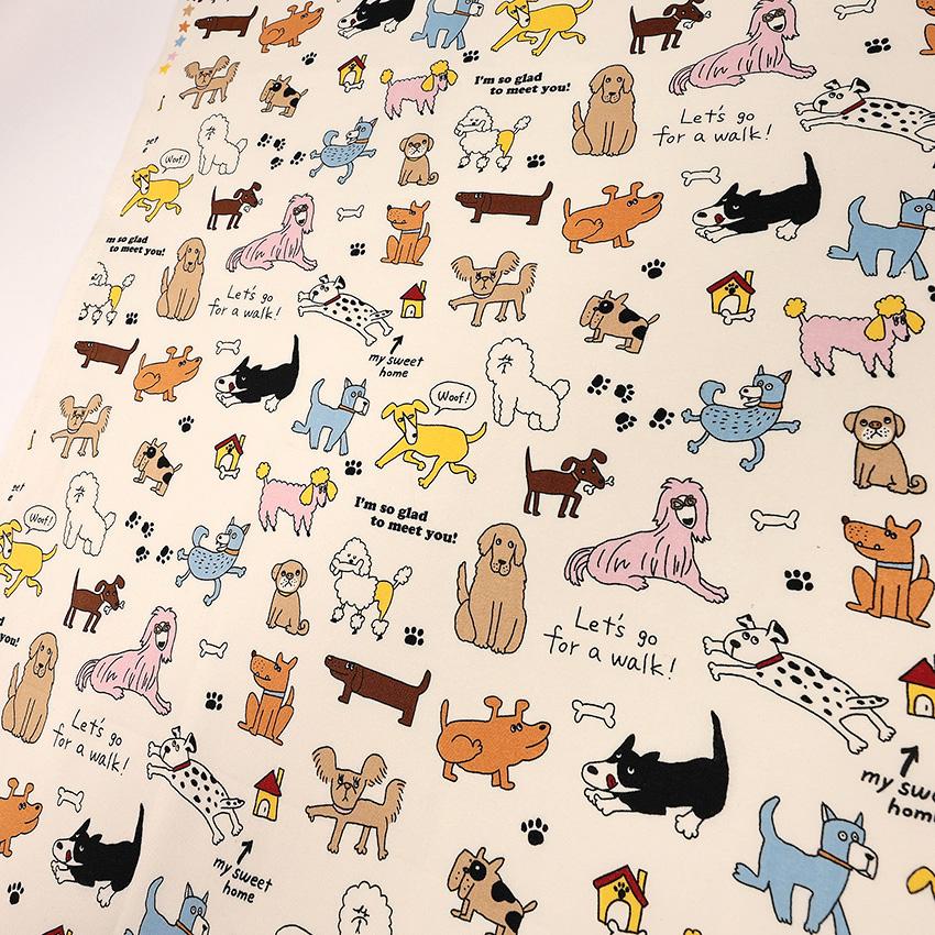 un/no KUSUTTO DOG柄 シーチング 50cm単位 | 切売り 切り売り 生地 布