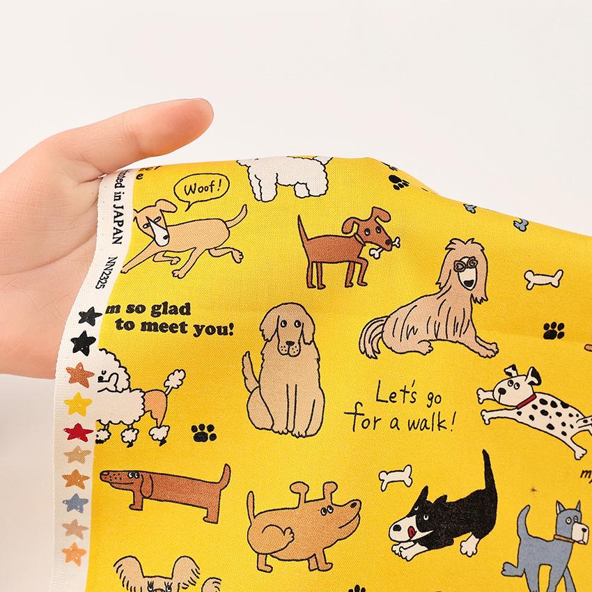 un/no KUSUTTO DOG柄 シーチング 50cm単位 | 切売り 切り売り 生地 布