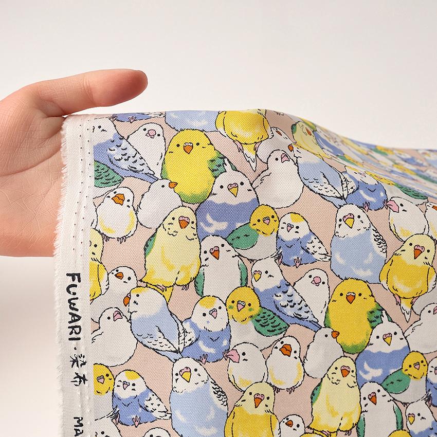 インコいっぱい オックス 50cm単位 | 切売り 切り売り 生地 布 布地