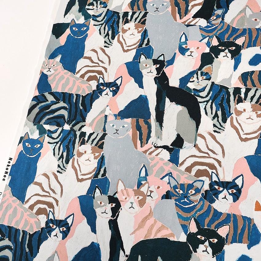 生地 布 NekoNoe Ayano Tamuro 猫ぎっしり シーチング 50cm単位 | 切