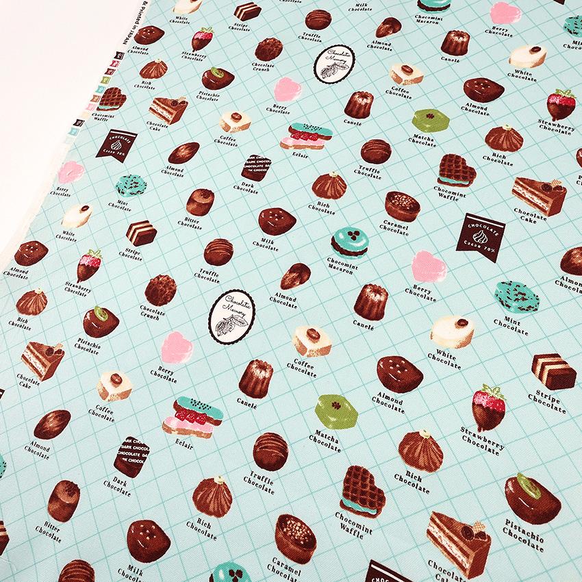 生地 布 チョコスイーツ柄 オックス 50cm単位 | 切売り 切り売り 布地