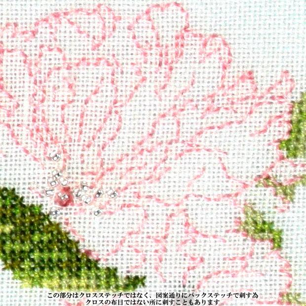 刺繍 輸入キット Thea GOUVERNEUR 八重の桜 White Linen 512 : 手芸