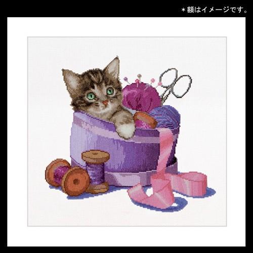 刺繍 輸入キット Thea GOUVERNEUR Kittens in Sewing Basket 736