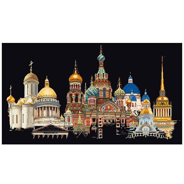 刺しゅう インポート一揃いの道具 Thea GOUVERNEUR St.Petersburg ぺテルスブルグ Black Aida 430 05 刺繍作成キット-手芸、ハンドクラフト-刺繍道具、材料