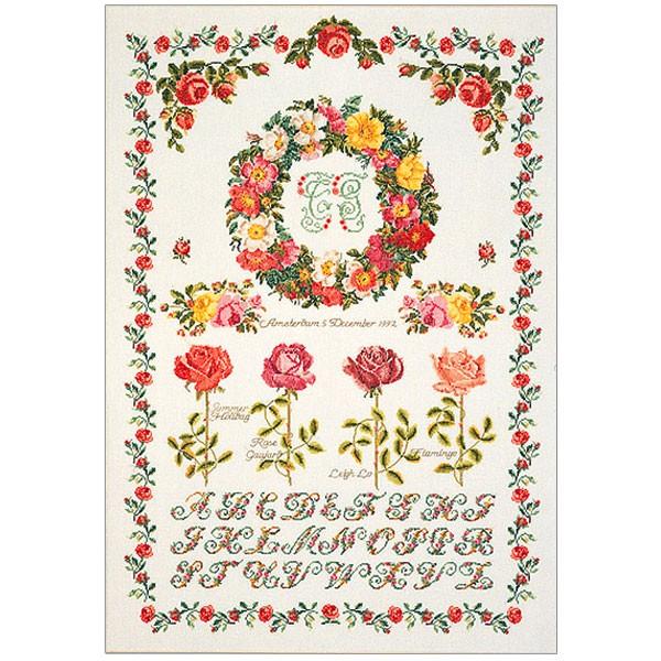 刺繍 輸入キット Thea GOUVERNEUR RoseSampler White Aida 2043