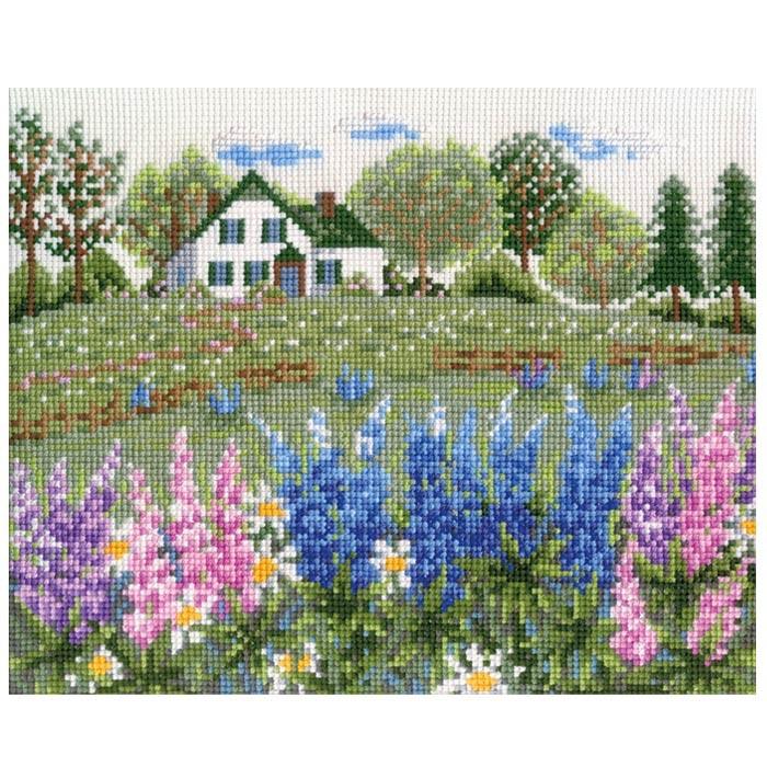 刺繍 キット オリムパス オノエ・メグミの物語からの花咲く風景 ルピナスの花咲くアンの家｜shugale1