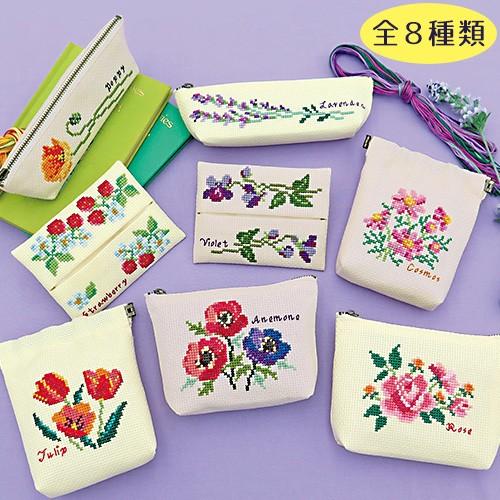 刺繍 キット オリムパス Flower Embroidery スミレのティッシュケース｜shugale1｜02