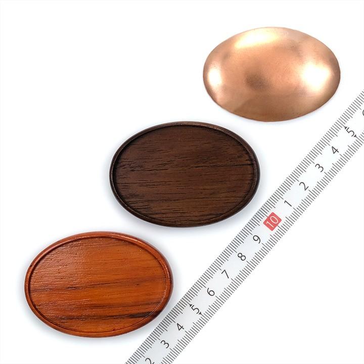 刺繍 アクセサリー金具 木枠ブローチ 横楕円 4.5×6.4cm 銅板付 : 手芸