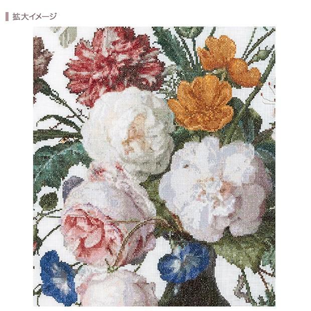 刺繍 輸入キット Thea GOUVERNEUR Still Life with Flowers ｉｎ White Aidaの画像