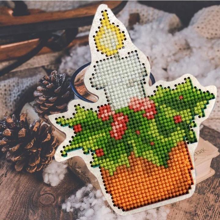刺繍 RTO ウッデン クロスステッチキット クリスマスキャンドル