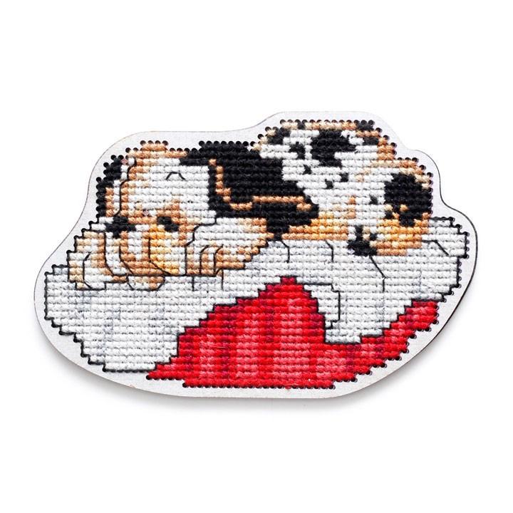 刺繍 Rto ウッデンクロスステッチキット クリスマスドッグ 木製 オーナメント マグネット 眠る犬 Ehw032 手芸材料の通販シュゲールyahoo 店 通販 Yahoo ショッピング