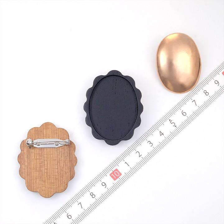 刺繍ブローチ 花形 ブローチ金具 木製ブローチ たて ヒマワリ 内径 4
