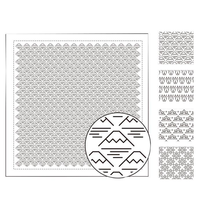 刺繍 一目刺しの花ふきん 布パック 折り紙 全4柄｜H-1086・1087・1088・1089 刺し子 ふきん 折り紙