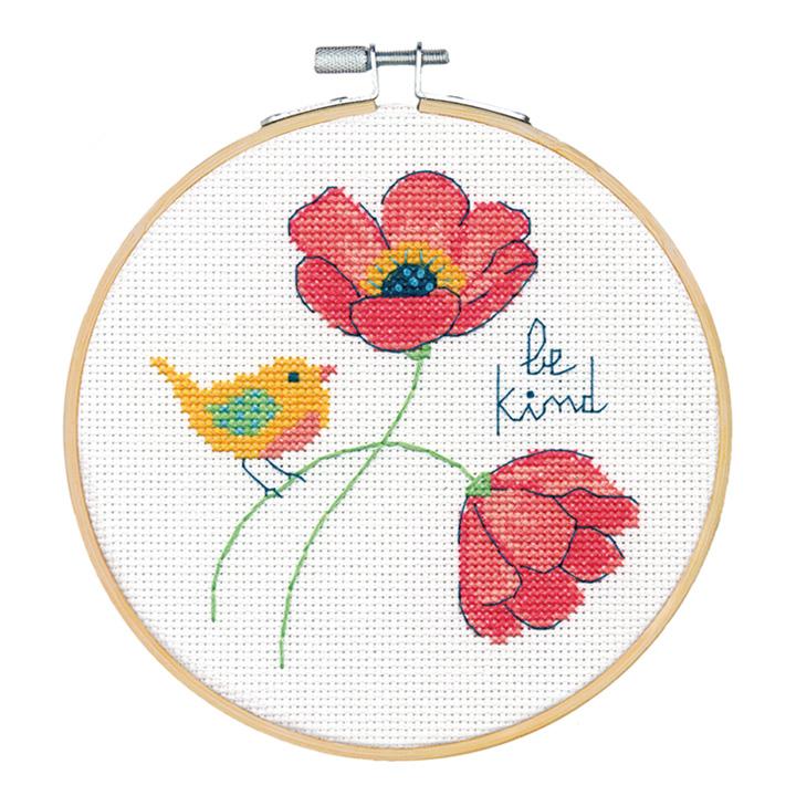 刺繍 Dimensions Be Kind 親切に フープ付き 72 刺繍キット輸入刺繍 クロスステッチキット 花柄 小鳥 初心者 手芸材料の通販シュゲールyahoo 店 通販 Yahoo ショッピング