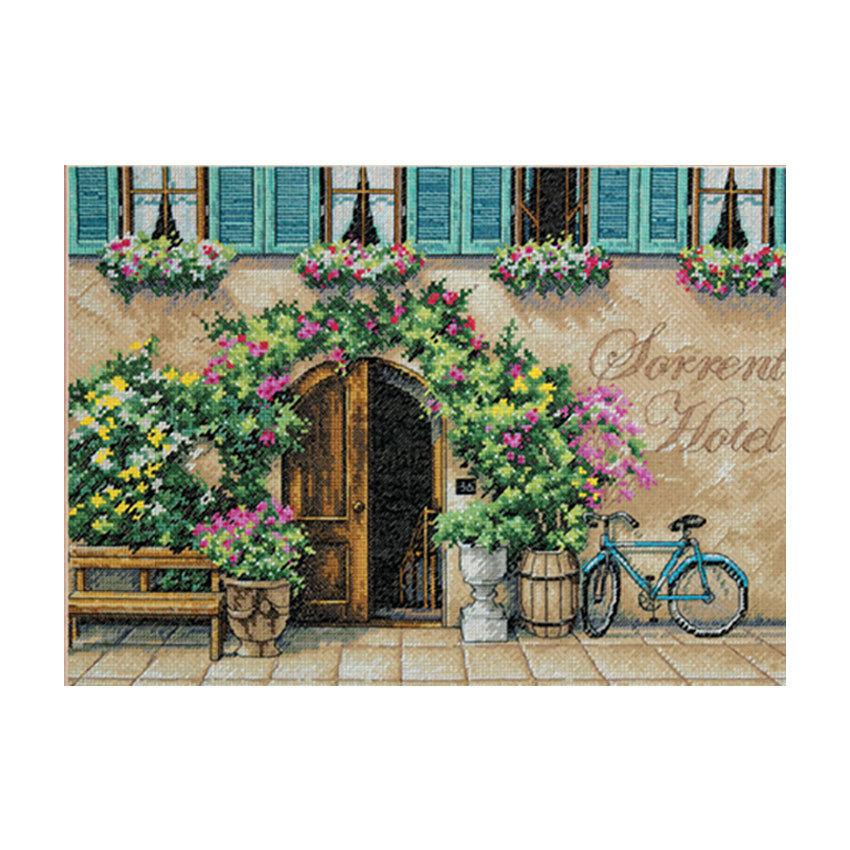 Sorrent Hotel クロスステッチ刺繍 完成品 輸入刺繍 Dimensions Sorrento Hotel ソレントホテル｜刺しゅうキット