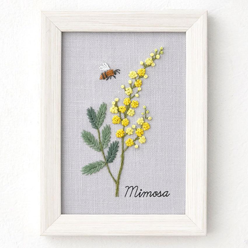 刺繍 青木和子 12か月の植物手帖 ミモザ フレーム付き No 5402 コスモ 刺しゅうキット Cosmo フランス刺しゅう 期間限定sale 手芸材料の通販シュゲールyahoo 店 通販 Yahoo ショッピング