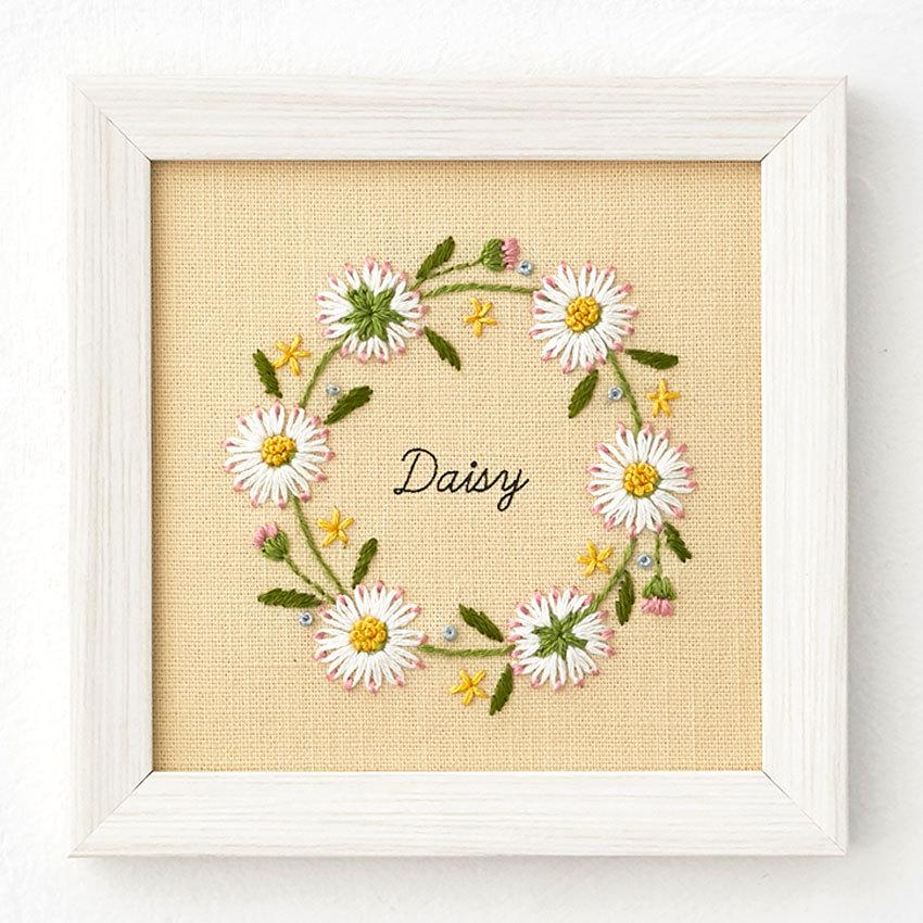 送料0円 刺繍 青木和子 12か月の植物手帖 デイジー フレーム付き No 5403 コスモ 6月27日12時迄期間限定sale Ics World Com