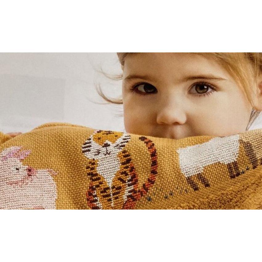 輸入刺繍キット RICO Baby birth animal hoop(フープ付) クロス