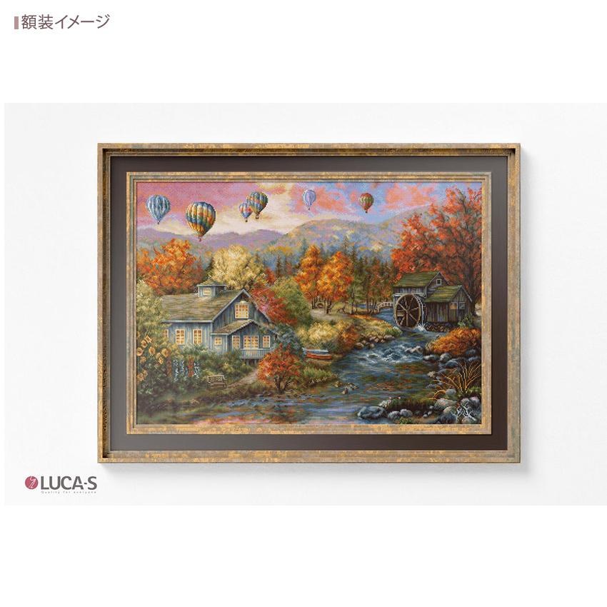 ヨーロッパ式刺繍絵タペストリー: An Autumn Lake 6/21までに! ヨーロッパ式刺繍絵タペストリー: An Autumn Lake