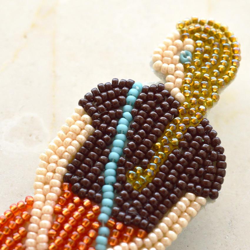 Odekake BROOCH おさんぽ HCA14//2 | ビーズ刺しゅう ブローチ