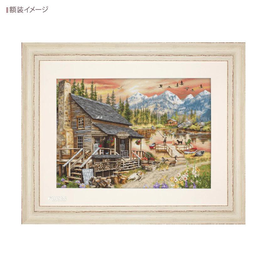 輸入刺繍 Luca-s B2413 Log Cabin General Store ログキャビン 雑貨店 