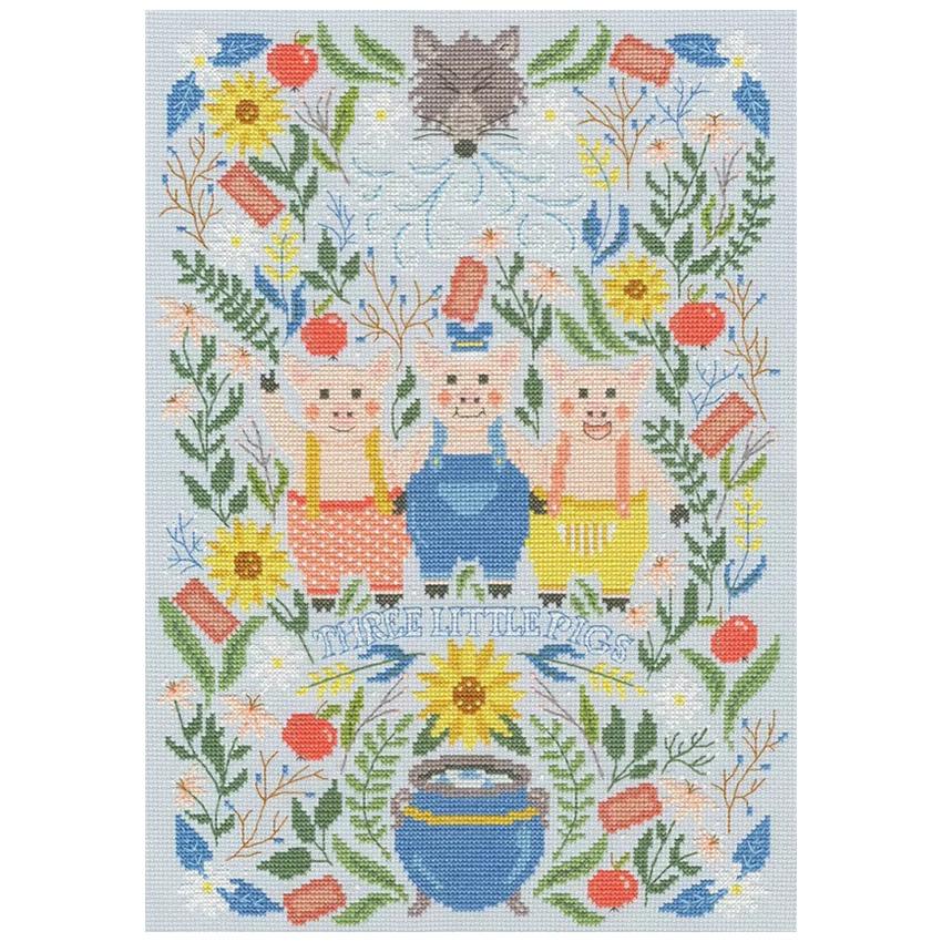 3匹の子豚　クロスステッチ完成品 3匹の子豚 クロスステッチ完成品