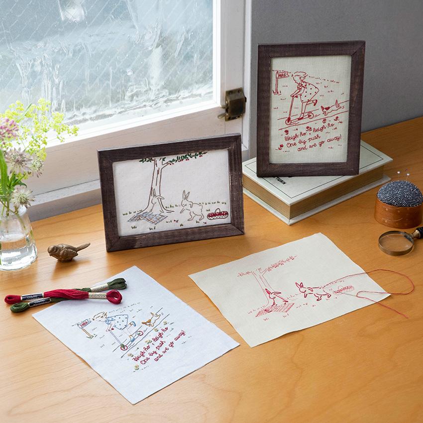 コスモ ジュドフィル 刺しゅうを楽しむ プリントクロス うさぎの