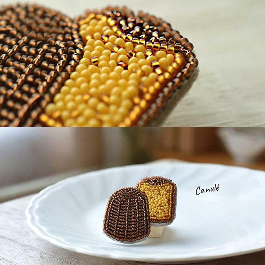 Harapeko BROOCH カヌレ HCA20//1 | ビーズ刺しゅう ブローチキット