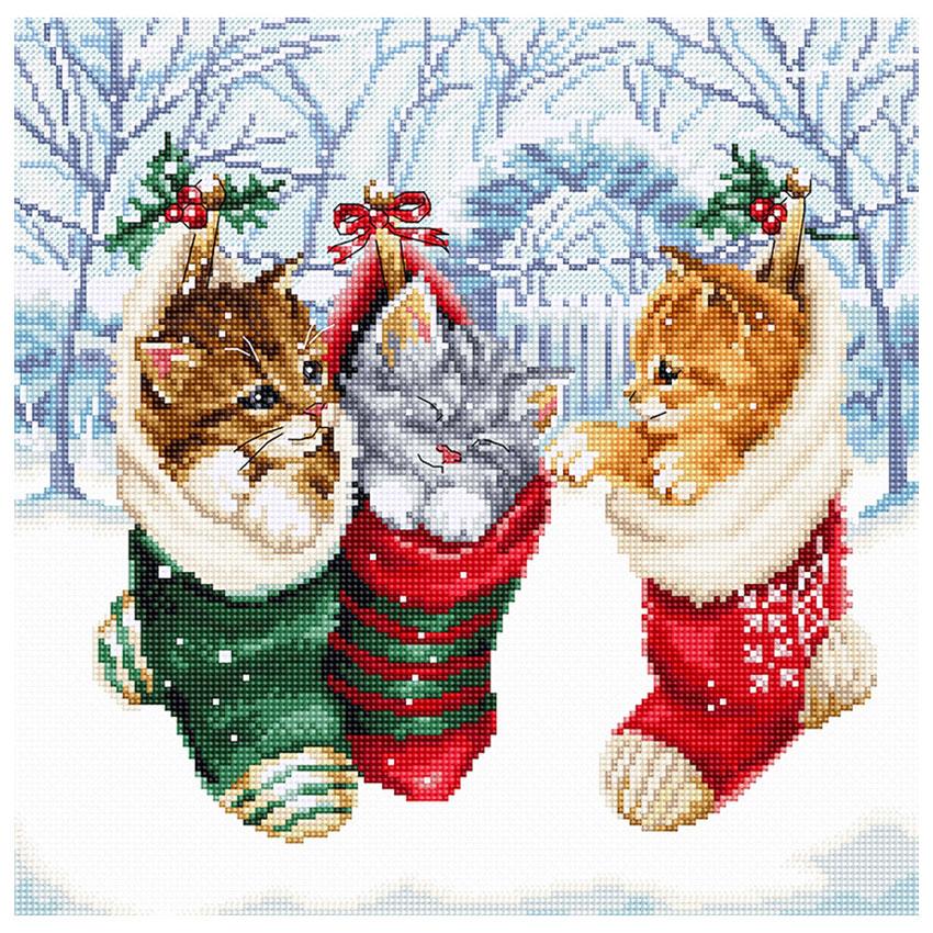 輸入キット LETISTITCH L8087 Snowy Kitties/Chatons enneiges