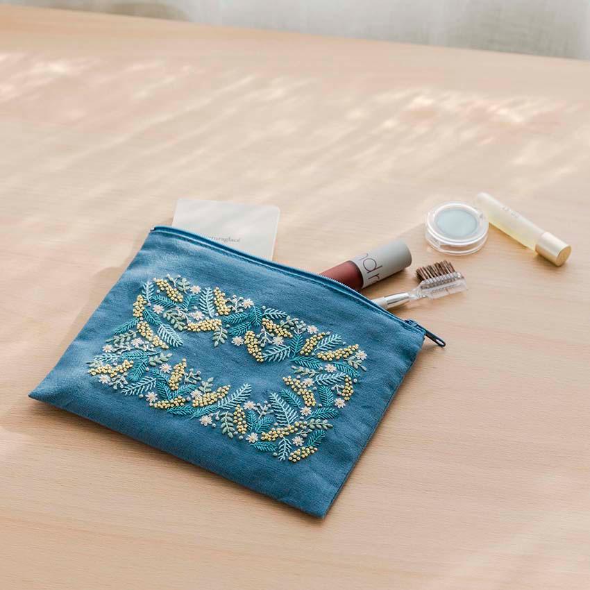 COSMO 刺しゅうキット yulaのこころ躍る草花刺繍 / ミモザの花園