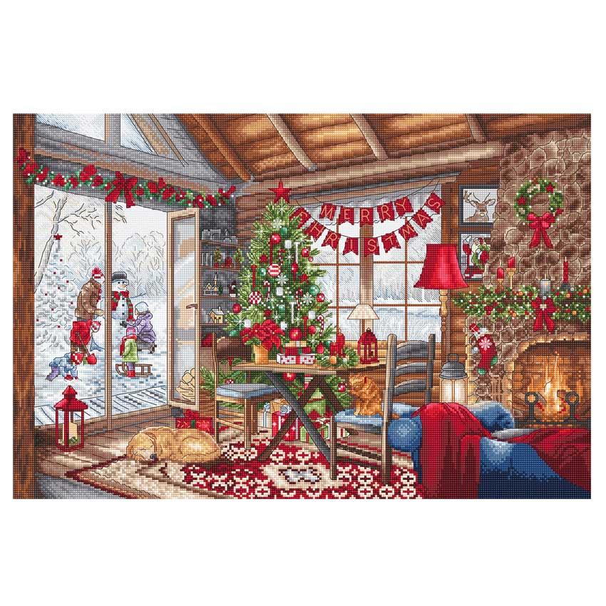 刺繍キット 輸入刺繍 クロスステッチ LETISTICH Christmas Cabin L8105