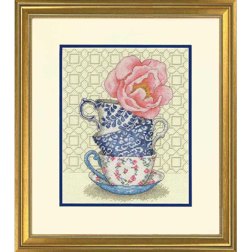 刺繍 輸入キット Dimensions ROSE TEA 70-35414 | クロスステッチ