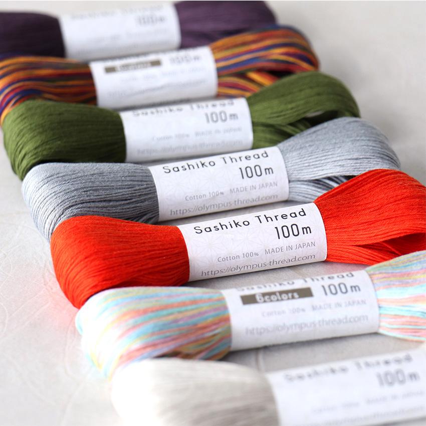 オリムパス Sashiko Thread 刺し子糸 6colors 大かせ100m 303〜306
