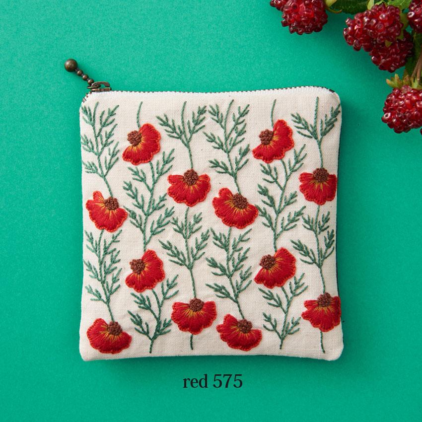 戸塚刺繍キット Wild Garden スクエアポーチ1 | 戸塚刺しゅう 刺繍