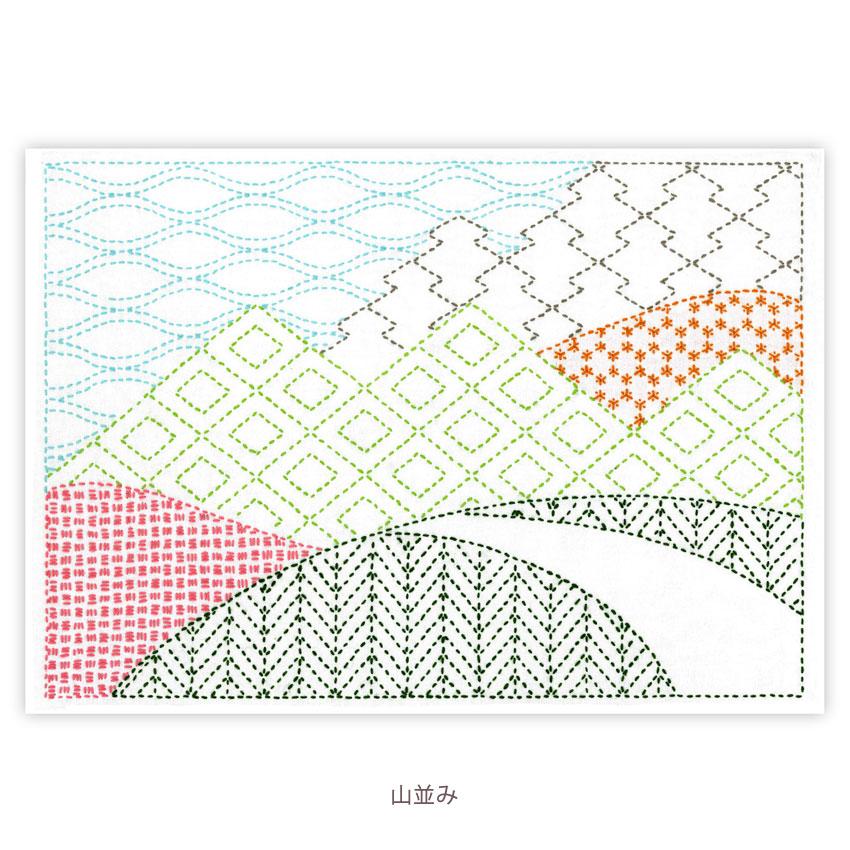 オリムパス 刺し子キット ランチョンマット 晒木綿 合わせ模様 水で消える図案｜刺し子 刺し子布 花ふきん ラメ糸 |  | 11